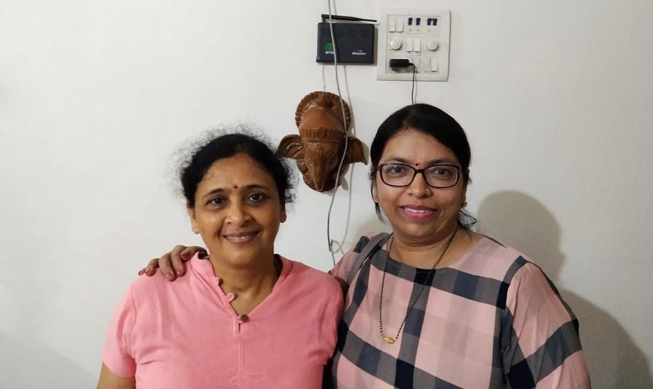 With her oldest friend Jayu