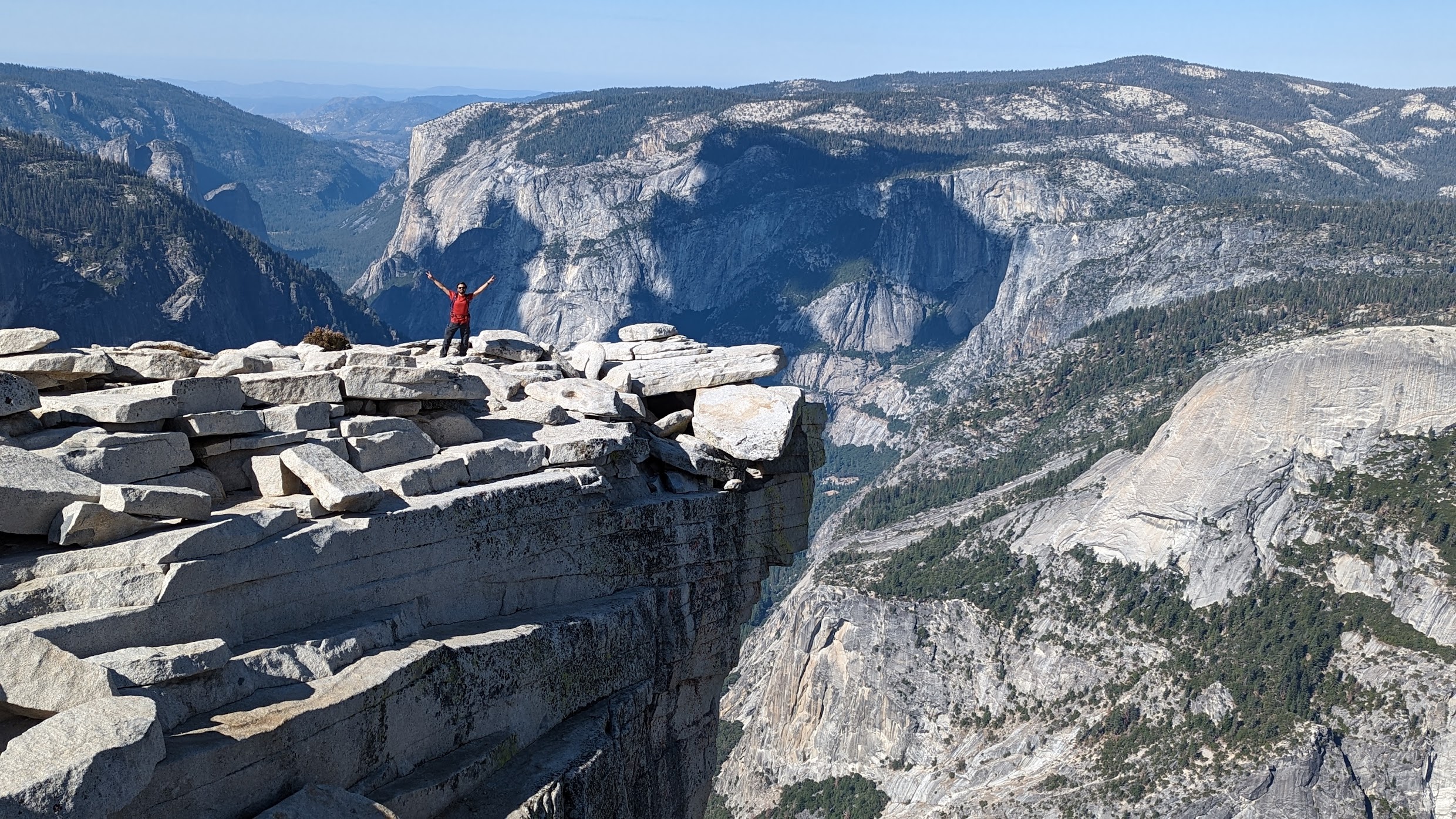 Half Dome's distinctive granite peak in Yosemite National Park viewed from Glacier Point